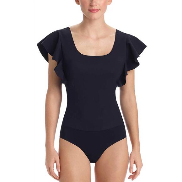 NEW COMMANDO bonded ruffled bodysuit in black - Picture 1 of 2